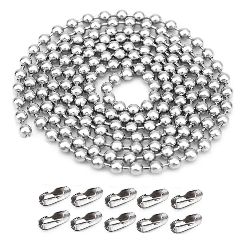 Silver Stainless Steel Ball Chain Roll For Dog Tag Necklaces - Temu